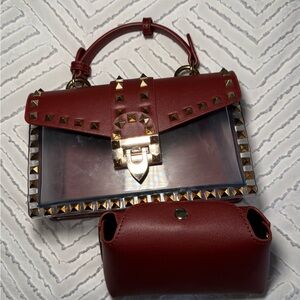 Studded Red & Gold Crossbody